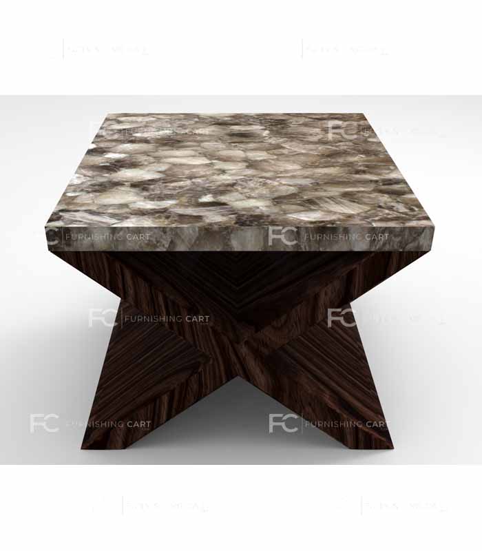 Smoky Quartz End Table Lusso Furnishingcart