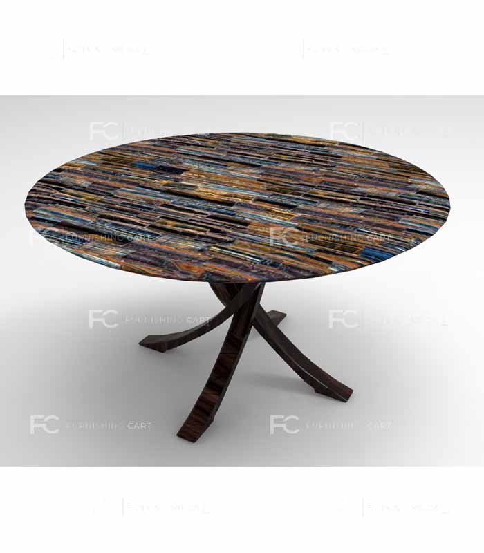 Tiger Eye Blue Coffee Table - Unico