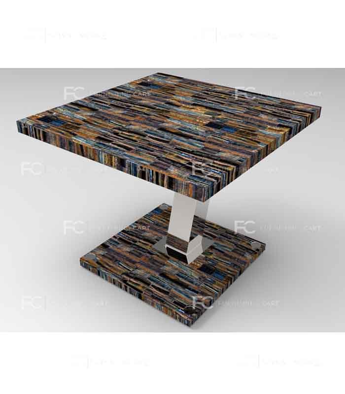 Tiger Eye Blue End Table - Bene - Image 2