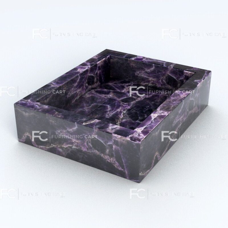 Amethyst Gemstone Soap Dish Case