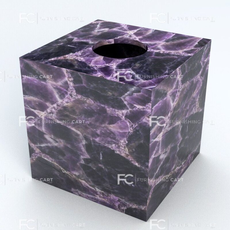 Amethyst Gemstone Tissue Box