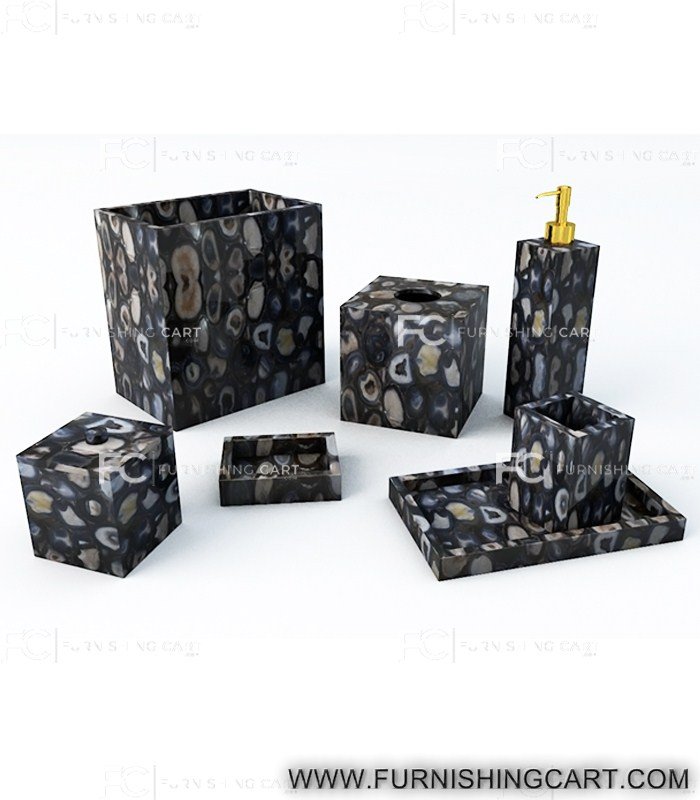 Black-agate-bath-accessories-set