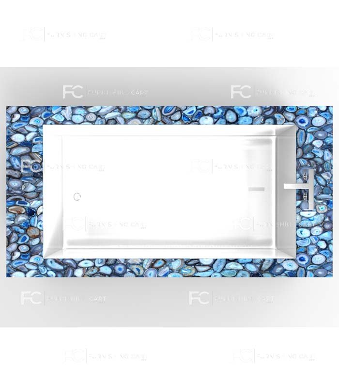 Blue Agate Bathtub BT105 Fascino Blue onyx quartz brazilian bathtub
