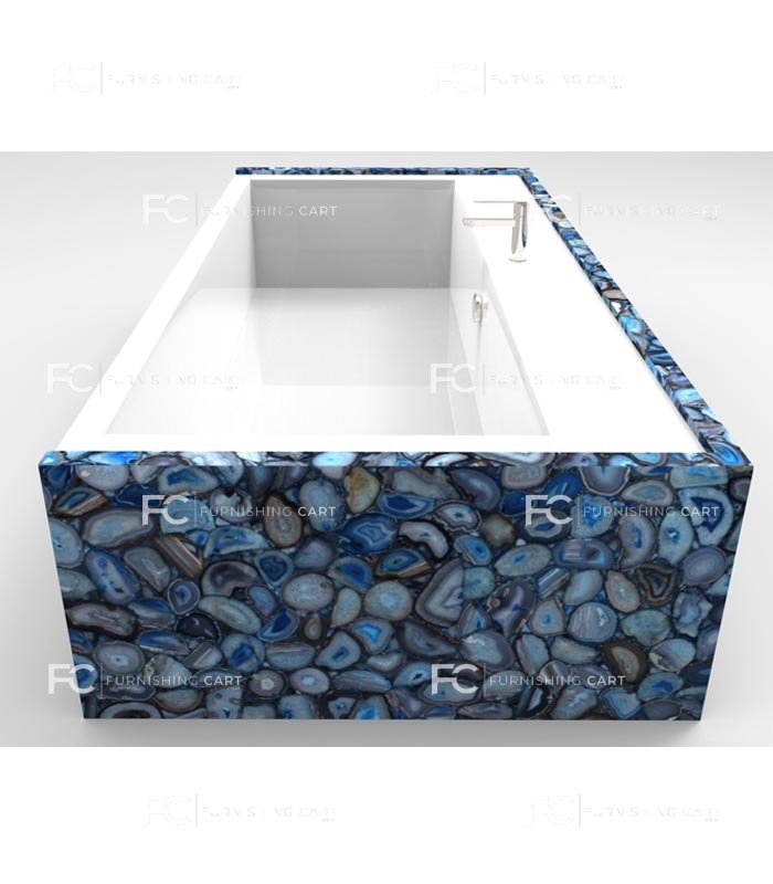 Blue Agate Bath Tub BT106 Affetto blue chalcedony stone bathtub sale
