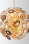 Natural Brown Yellow Agate Crystal Chandelier Round  CD-110