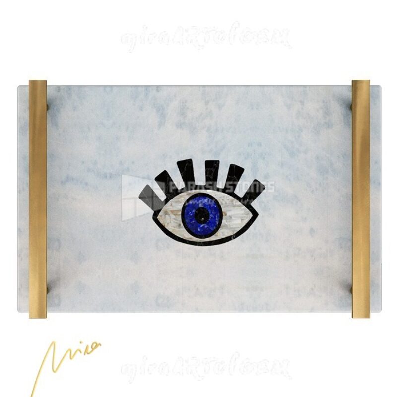 Eye Tray In Shell Stone Gemstone Combination – Mira Design