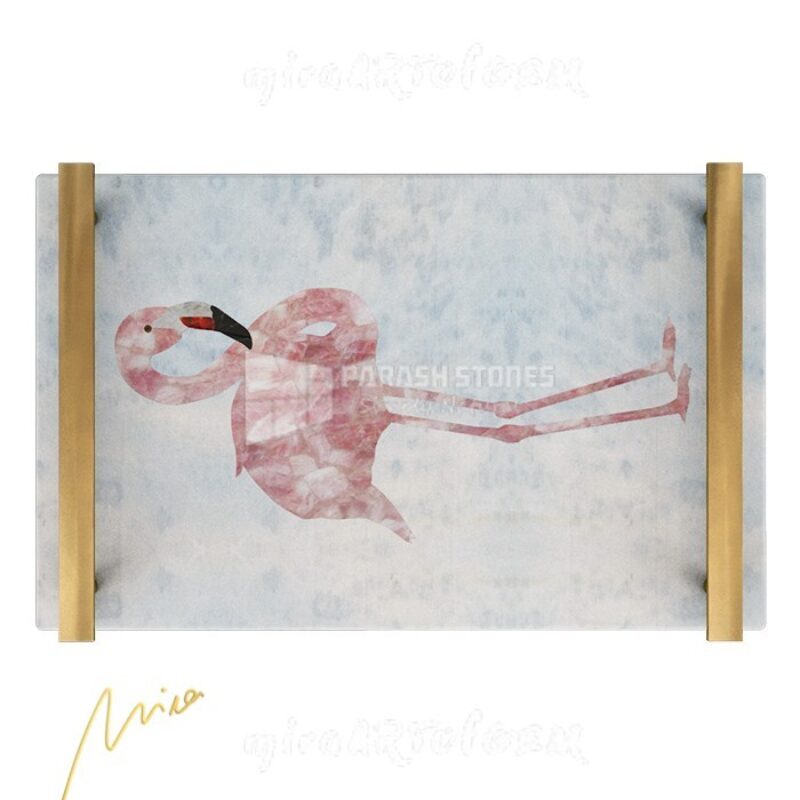 Flamingo Tray Quartz Black Obsidian – Mira Design