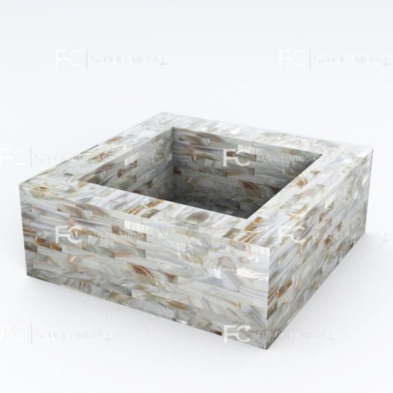 Mother Of Pearl White Square Wash Basin Vessel Sink LWB-131