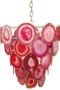 Pink Agate Geode Slice Crystal Chandelier