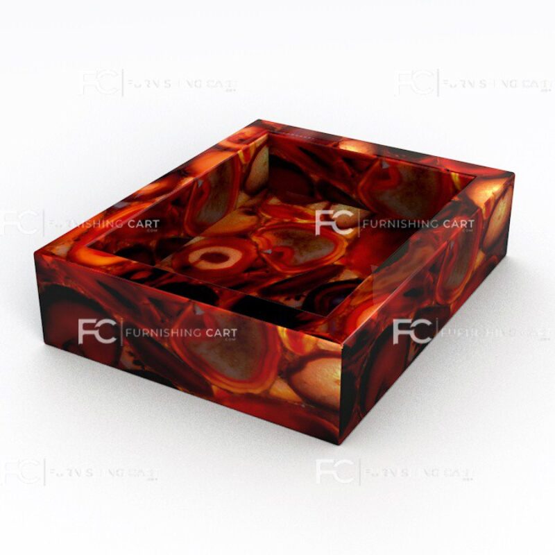 Red Onyx Agate Soap Dish Case