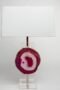 Pink Agate Geode Slice Lamp Shade With Golden Rim TL-108