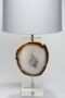 White Brown Agate Slice Lamp Shade With Golden Rim TL-109