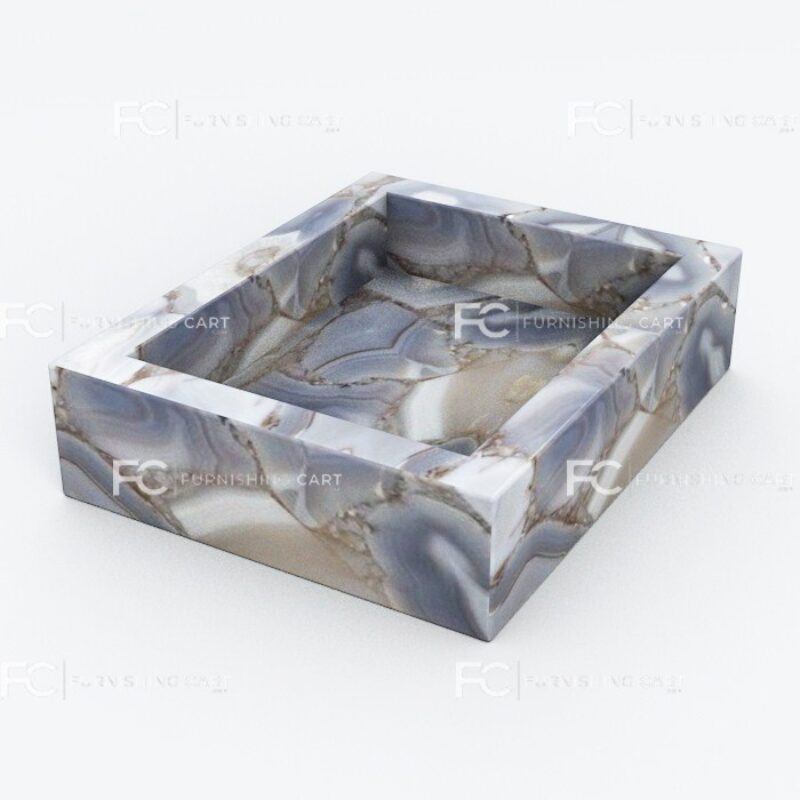 Grey Agate Soap Dish Case