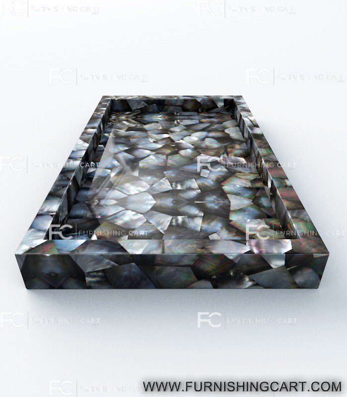 Mother Of Pearl Black Vanity Tray Furnishingcart