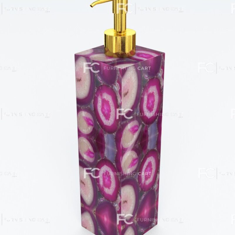 Pink Agate Soap Dispenser