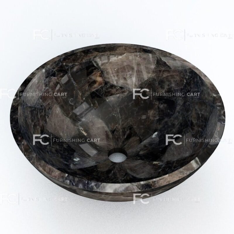 Smoky Quartz Round Wash Basin Vessel Sink LWB-141