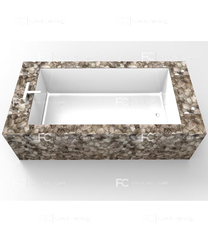 Smoky Quartz Bathtub BT113 Fascino Black grey quartz bathtub