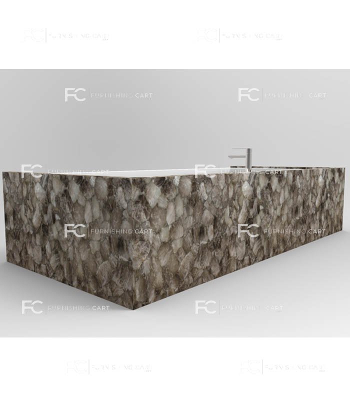 Smoky Quartz Bath Tub BT114 Affetto Luminous backlit black quartz