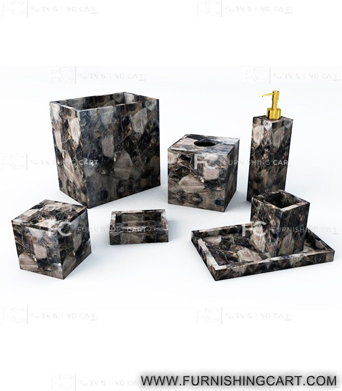 smoky-quartz-dark-bath-accessories-set