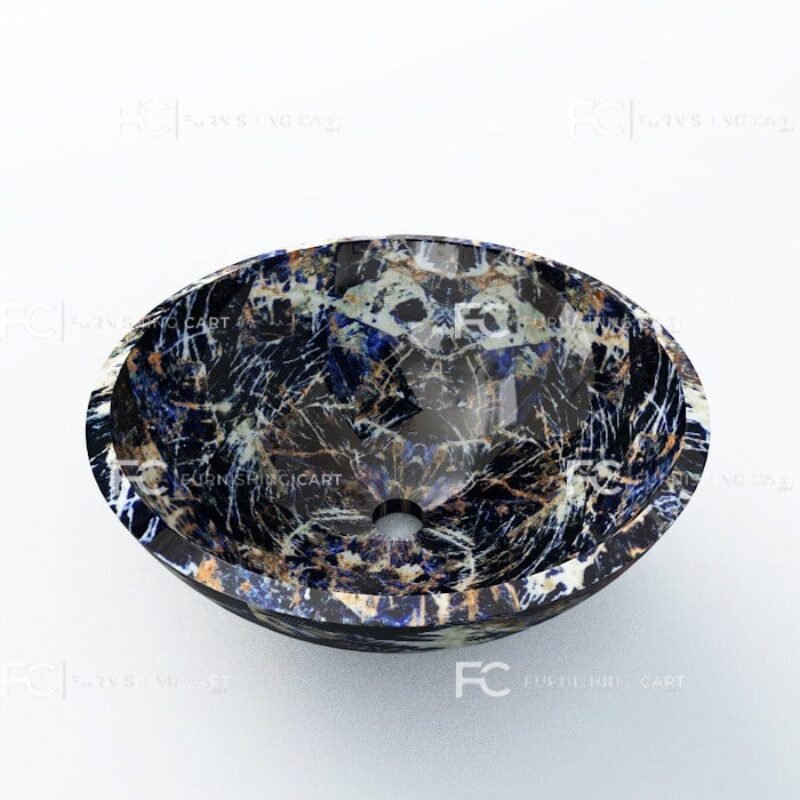 Sodalite Blue Round Wash Basin Vessel Sink LWB-134