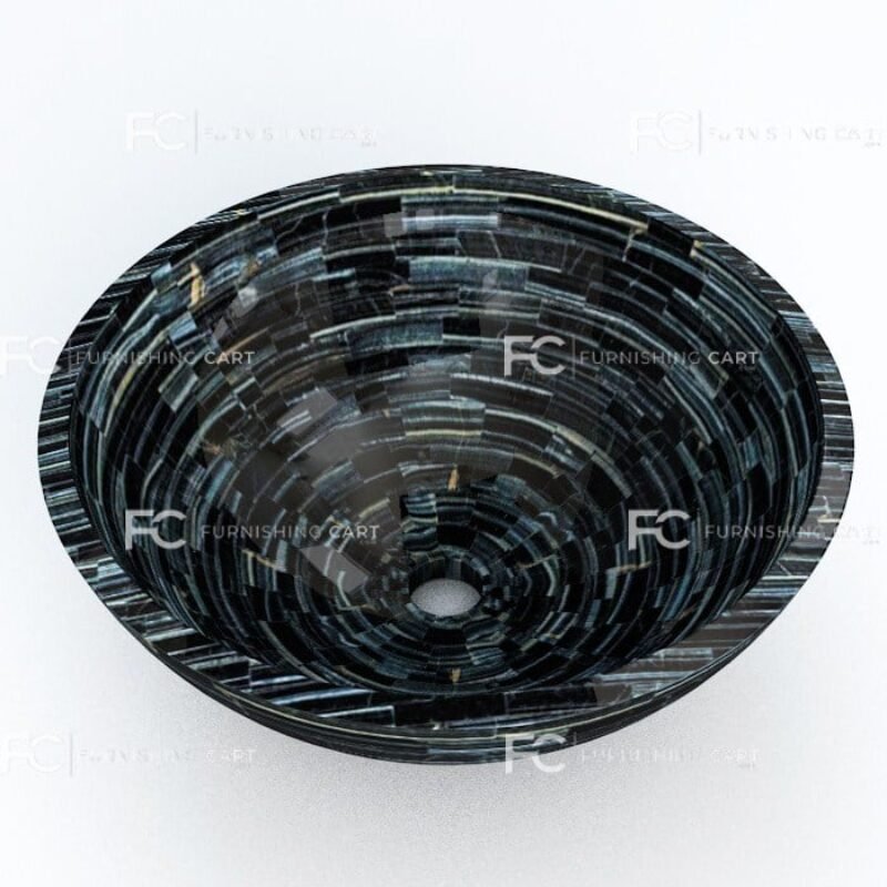 Tiger Eye Blue Round Wash Basin Vessel Sink LWB-136