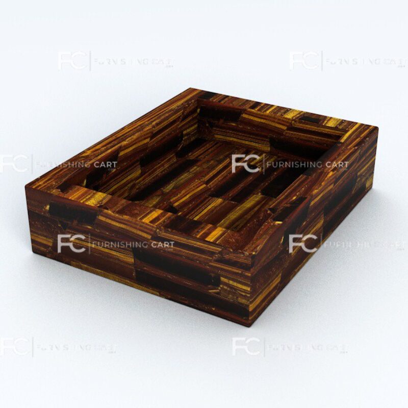 Tiger Eye Golden Soap Dish