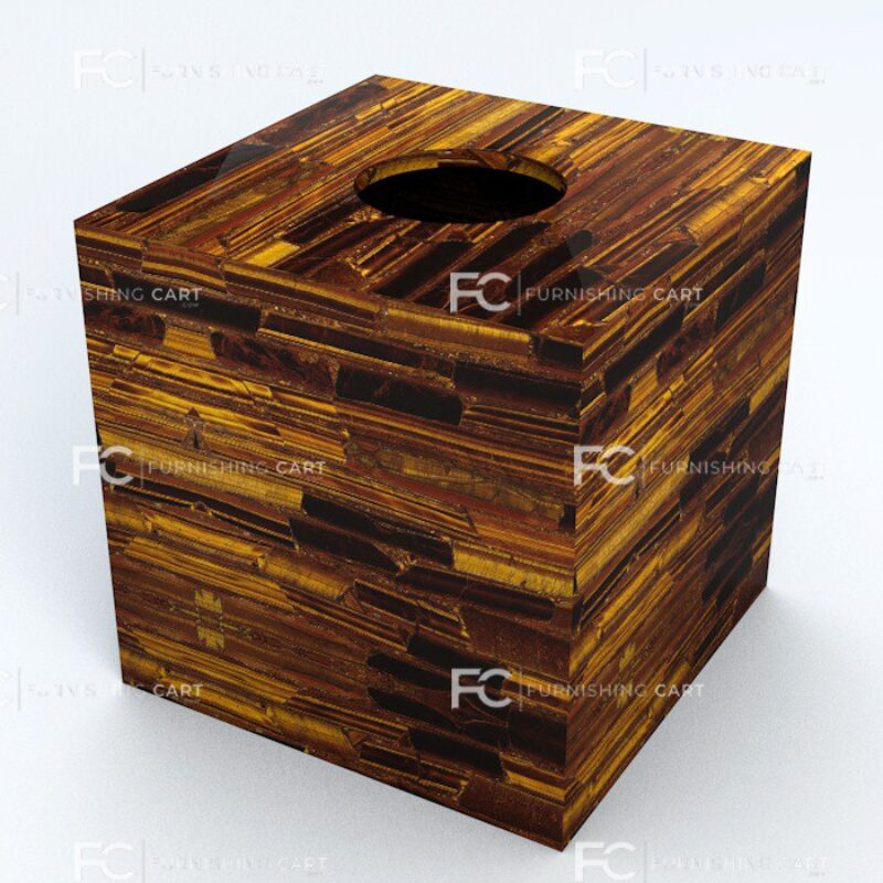 Tiger Eye Golden Tissue Box
