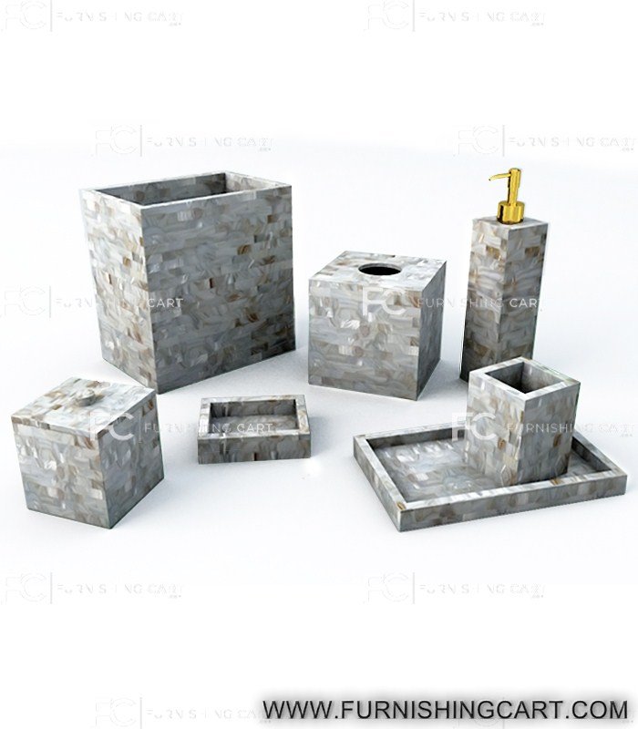 bathroom accessories grey set