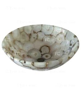 White Crystal Agate Wash Basin Vessel Sink LWB-109