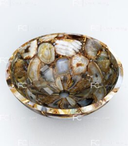 Brown Agate Round Wash Basin Vessel Sink LWB-112 - Image 2