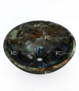 Labradorite Round Wash Basin Vessel Sink LWB-123 - Image 1