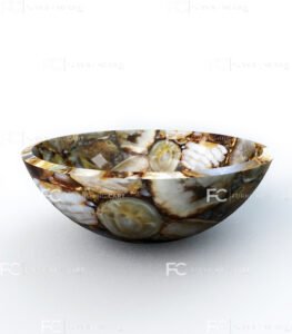 Brown Agate Round Wash Basin Vessel Sink LWB-112