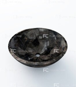smoky quartz round wash basin image 2