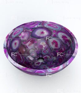 Pink Agate Round Wash Basin Vessel Sink LWB-118 - Image 2