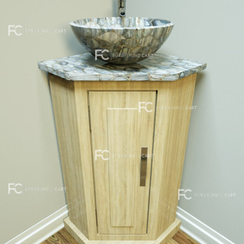 Banded Blue Lace Agate Vanity Unit-VU126