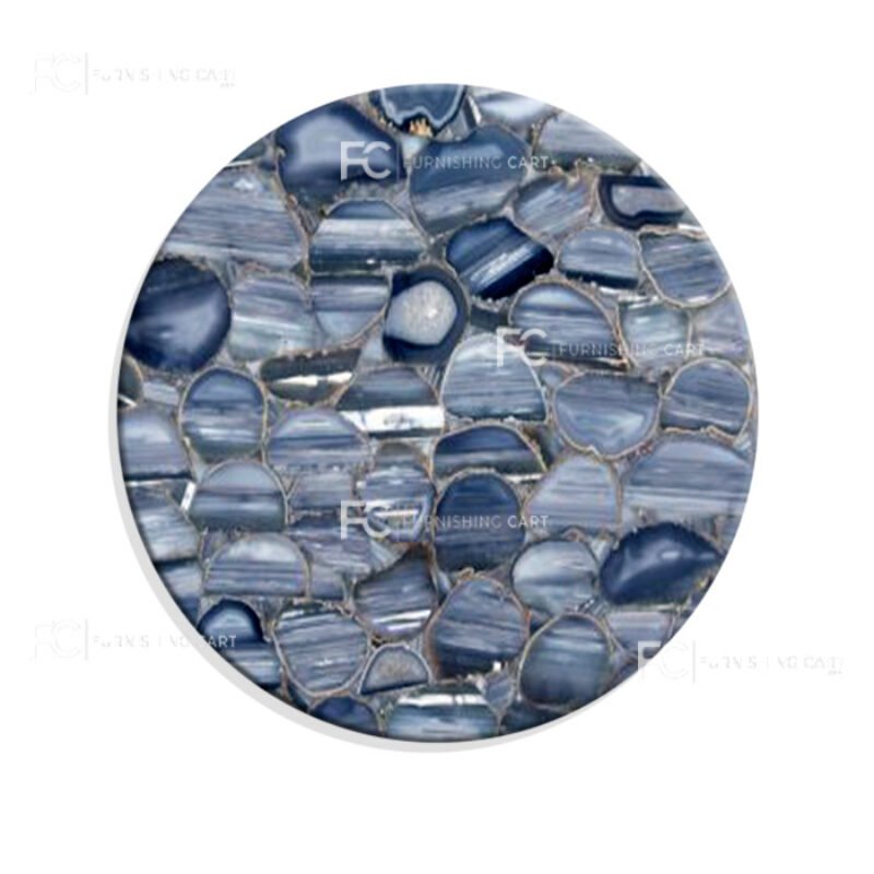 Banded Blue Lace Agate Round Table-R115