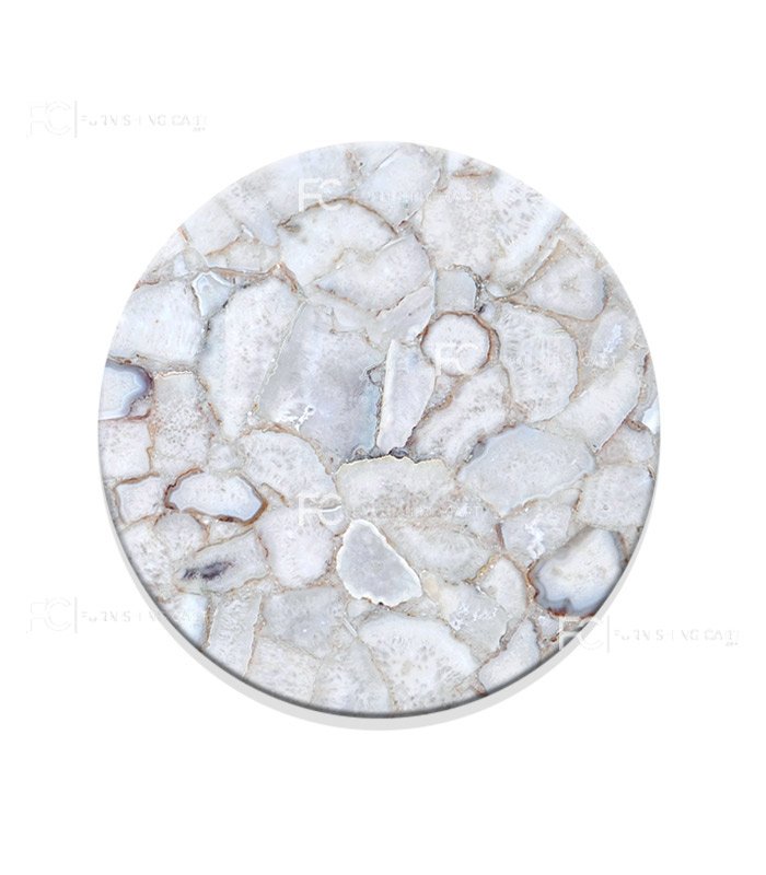 Botswana White Agate Round Table