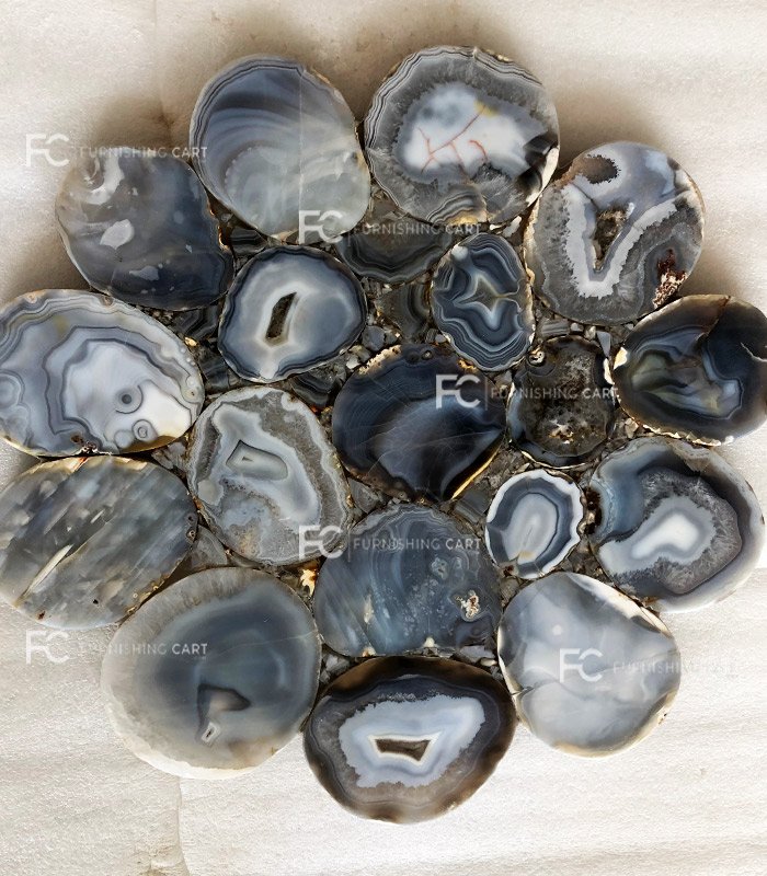 Brazilian Grey Agate Table-Handcrafted - Image 3