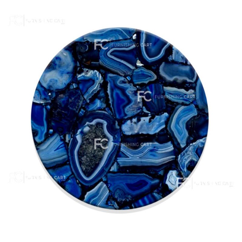 Dense Blue Agate Round Table-R117