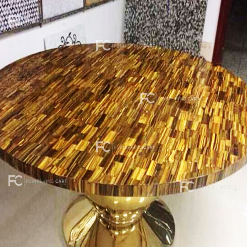 Golden Tiger Eye Round Table-R116