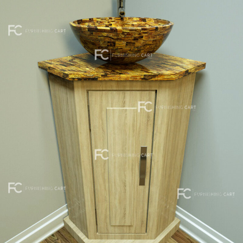 Tiger Eye Golden Gemstone Vanity Unit-VU129