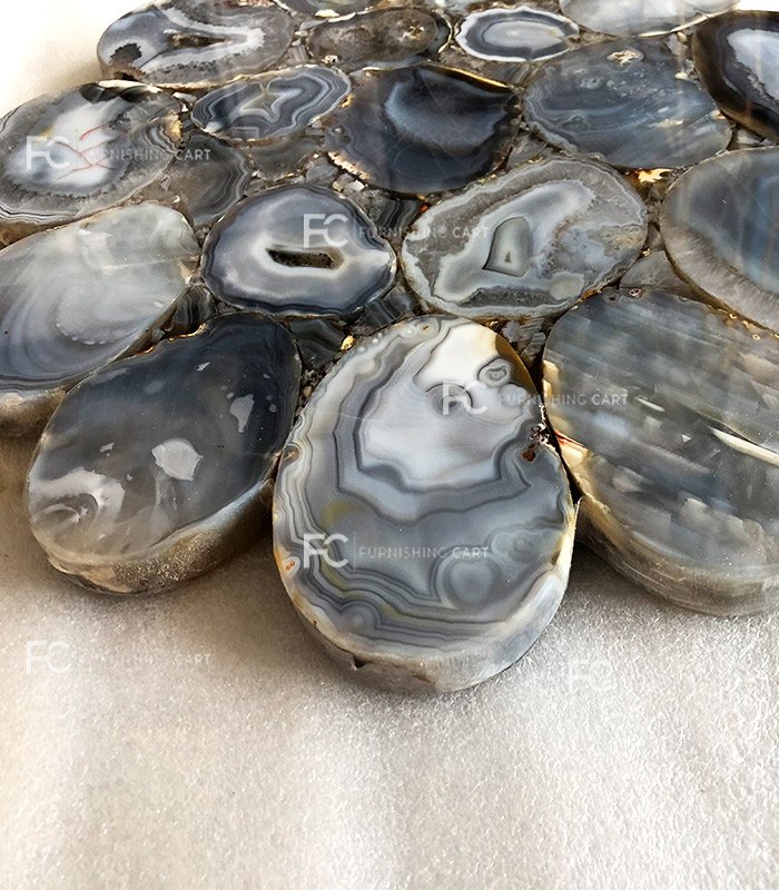 Brazilian Grey Agate Table-Handcrafted - Image 2