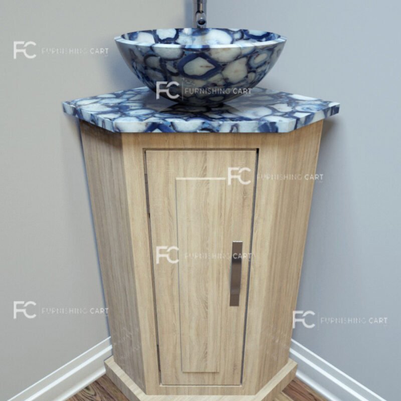 Ice Blue Large Agate Vanity Unit-VU119