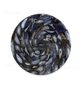 Black Botswana Tornado Spiral Round Table