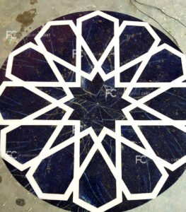 Lapis - Marble Pattern - PD107-Pietra Dura Table Top