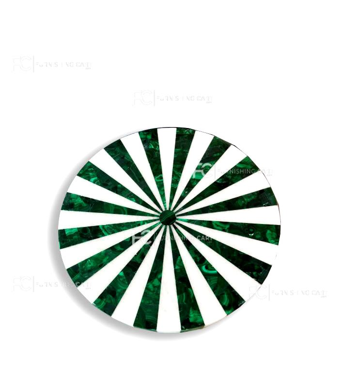 Malachite Marble Rays Pietra Dura Table Top