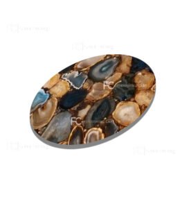 Blue Mix Agate Round Table-R118 - Image 2