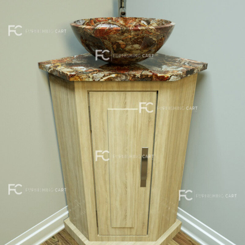 Red Petrified Wood Stone Vanity Unit-VU117