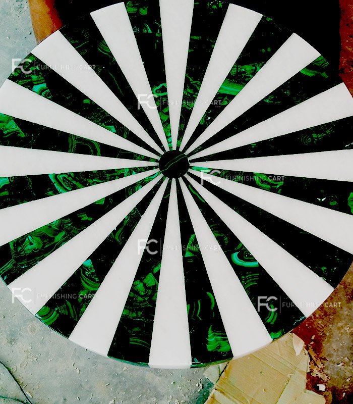 Malachite Marble Rays - PD111 - Pietra Dura Table Top - Image 2