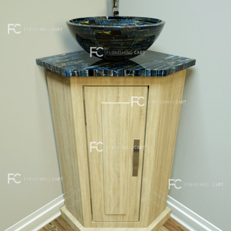 Tiger Eye Blue Gemstone Vanity Unit-VU121